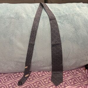 Salvatore Ferragamo Blue and White Patterned Tie with Little White Dog Pattern